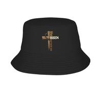 CTRLTSXUS 2025 Hater Cross Cappello a Secchiello Estate Lui è Risen Christian Cappelli da Pescatore Uomini Donne personalità Cappelli Vacanza Hip Hop