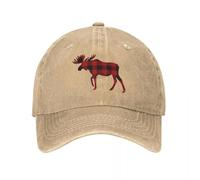 CTRLTSXUS Cappello da Baseball a Quadri lavati Alce Boscaiolo Cappello da Camionista Divertente Logo della Palestra Uomini a Molla