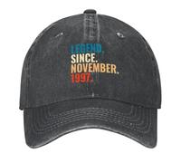 CTRLTSXUS Leggenda dal Novembre 1997 Cappello da Baseball Vintage retrò Cappello Divertente Anime Cappello Wild Ball Cappello Ragazzo Donna