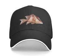 CTRLTSXUS Pittura di Pesci - Acquerello dell'Imperatore Rosso del Pesce. Cappello di Pesce! Rachael Curry Cappello da Baseball Designer Cappellino Femminile Maschile