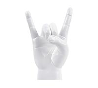CTRLZS Statua del Gesto della Mano Rock Scultura del Dito di Arte della Musica Rock per L'Arredamento della Sala Studio degli Amanti della Musica Rock, Mano R Bianca