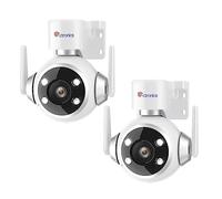 Ctronics 2PCS Telecamera Wi-Fi Esterno, IP Videocamera Sorveglianza Esterno, Tracciamento Auto Rilevamento Umano, 30M Visione Notturna Colori 1080P, Audio Bidirezionale 3 Metodi di Install IP66
