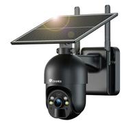 Ctronics 3G/4G LTE Telecamera con Pannello Solare, telecamera 4g con Sim【2,5K HD, PTZ, IP66】 Audio Bidirezionale, Rilevamento di Presenza Umana PIR a 355°/90° Compatibile con Telefono/Tablet/Computer