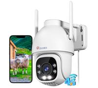 Ctronics 3G/4G LTE Telecamera con Sim Esterno, 360° PTZ IP Videocamera Sorveglianza, Visione Notturna a Colori 30M, Rilevamento Umano, Tracciamento Automatico, Audio Bidirezionale, IP66, Bianco