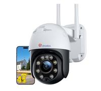 Ctronics 3G/4G LTE Telecamera Sorveglianza Esterna IP Camera SIM Visione Notturna Colore 20M 355° 90° PTZ Monitoraggio Automatico Rilevamento Umano Audio Bidirezionale Slot Scheda SD (Bianco)