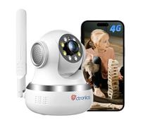Ctronics 4G Telecamera Interno con SIM, Tracciamento Automatico, 8 Posizioni, Visione Notturna a Colori 20 m, PC/App, FTP/Cloud, 360° PTZ, Audio Bidirezionale, Montaggio Parete/Soffitto