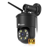 Ctronics 4K 8MP Telecamera da Esterno WiFi, Auto-tracking, Rilevamento Persone/Veicoli/Animali, Allarme sonoro e luminoso, 2,4/5GHz, Visione Notturna a Colori, 256GB TF/Cloud [Metallo Pieno]