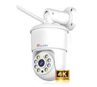 Ctronics 4K 8MP Telecamera da Esterno WiFi, Auto-tracking, Rilevamento Persone/Veicoli/Animali, Allarme sonoro e luminoso, 2,4/5GHz, Visione a Colori, Archiviazione 256GB TF/Cloud【Metallo Pieno】