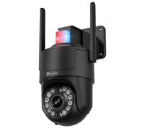 Ctronics 4K Telecamera Esterno con Zoom Ottico 5X, Visione Notturna Colore/IR Starlight 50m, Auto-Tracking, Luce Rossa-Blu & Sirena, Mascheramento Privacy, WiFi 5G/2,4G, APP/PC, 256GB/FTP/NAS