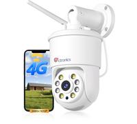 Ctronics 5MP 4G Telecamera da Esterno SIM - Senza WiFi, Rilevamento AI & Auto-Tracking, 8 Posizioni Preimpostate, 30m Visione Notturna Colore, Metallo, App/PC, 128GB SD/Cloud/FTP