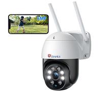 Ctronics 5MP Telecamera Wi-Fi Esterno, 2,4Ghz/5Ghz WiFi PTZ Videocamera Sorveglianza Esterno con 2880X1620P Visione Notturna a Colori, Rilevamento Umano e Inseguimento Automatico, TF/Cloud (1 PCS)