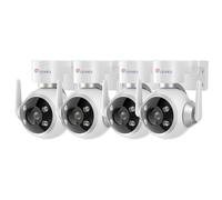 Ctronics Telecamera Wi-Fi Esterno, IP Videocamera Sorveglianza Esterno, Tracciamento Auto Rilevamento Umano, 30M Visione Notturna Colori 1080P, Audio Bidirezionale 3 Metodi di Install IP66 (4PCS)