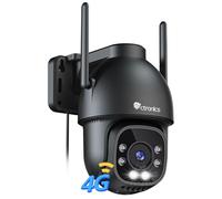 Ctronics2.5K 4MP 3G/4G LTE Telecamera con Sim Esterno, PTZ IP Videocamera Sorveglianza, Visione Notturna a Colori, Rilevamento Umano, Tracciamento Automatico, Audio Bidirezionale, Bianco (Nero)