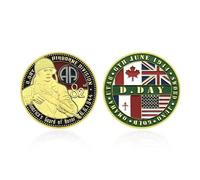 CTTSDHIPE Moneta Commemorativa 1944 Seconda Guerra Mondiale Moneta da Collezione Moneta da Sfida Placcata in Oro Regalo Souvenir per La Collezione