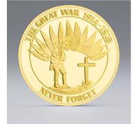 CTTSDHIPE Moneta Commemorativa Il 100° Anniversario della Prima Guerra Mondiale (1914-1918) Moneta da Collezione Moneta Sfida Placcata in Oro Moneta Souvenir da Non Dimenticare Mai