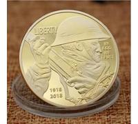 CTTSDHIPE Moneta Commemorativa Il Centenario della Prima Guerra Mondiale (1918-2018) Moneta Ricordo Moneta da Collezione Placcata in Oro Moneta Sfida