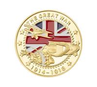 CTTSDHIPE Moneta Commemorativa La Grande Guerra (1914-1918) Moneta Souvenir Moneta da Collezione Placcata in Oro Regalo Souvenir Challenge Coin