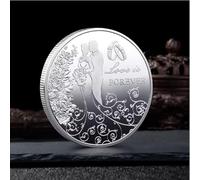 CTTSDHIPE Moneta Commemorativa Love Is Forever Moneta Fortunata Monete da Collezione Placcate in Argento Moneta Sfida Amanti Romantici Souvenir di Nozze Regalo