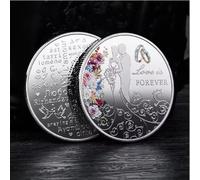 CTTSDHIPE Moneta Commemorativa Love Is Forever Moneta Fortunata Monete da Collezione Placcate in Argento Moneta Sfida Amanti Romantici Souvenir di Nozze Regalo