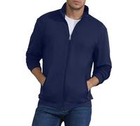 CTU Felpa da uomo con zip intera, giacca elasticizzata leggera a maniche lunghe, Marina Militare, L