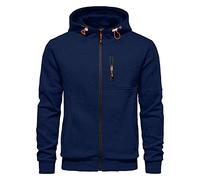 CTU Felpe con cappuccio da uomo con cerniera a maniche lunghe in pile felpe con cappuccio per uomo S-3XL, Marina Militare, M