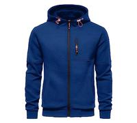 CTU Felpe con cappuccio da uomo con zip a maniche lunghe in pile felpe con cappuccio da uomo S-3XL, Blu, M