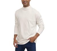 CTU Maglione da uomo a collo alto, a maniche lunghe, per il tempo libero, beige., L