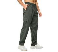 CTU, pantaloni cargo da lavoro da uomo, stile casual, tuta da jogging leggera con vita elasticizzata e joggers elasticizzati per uomo, M-4XL, Verde, XXL