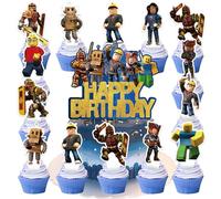 Ctxtqtdt 25pcs Decorazioni Torta Compleanno Roblx Non Commestibili Bambini | Cake Topper di Carta Ragazzi Ragazza, Topper Torta Compleanno