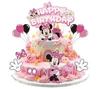 Ctxtqtdt Decorazioni Torta Compleanno Minie Mouse Non Commestibili Bambini | Cake Topper di Carta Ragazzi Ragazza, Topper Torta Compleanno