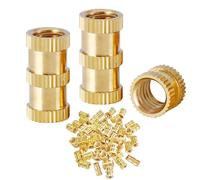 Ctyjia 100 Pezzi Inserto filettato Dadi Filettati Zigrinati, Dadi in Ottone, Dado Filettato Interno, per Parti in Plastica di Stampante 3D, M4 x 8mm x 6mm
