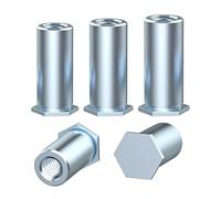 Ctyjia 20 Pezzi Dadi Rivetti, M4x10mm Inserti Filettati, per Rivetti Esagonali, Dadi Filettati in Acciaio al Carbonio per Piastre Metalliche