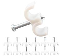 Ctyjia 50 Pezzi Cavo Clips, 6MM Fermacavo con Chiodo, Chiodini Fermacavo, Fermacavo per Fissaggio Cavi, Chiodini Fermacavo