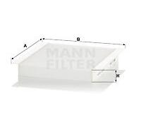 Filtro cabina MANN-FILTER CU 2454