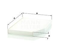 MANN-FILTER filtro abitacolo CU29007 particolato 284x232x30 mm