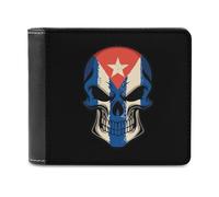 Cua Flag Skull Portafoglio da uomo a due ante sottile porta carte di credito in pelle, Stile:, Taglia unica