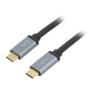 CUA0107 Cavo USB 3.2 USB C-Spina, su entrambi i lati 1m Nero 10Gbps LOGILINK