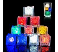 Cuackamily 12 Pezzi Ghiaccio Luminoso, Cubetti Di LED Luminosi Per Bevande, Ice Cube Adatto Set Colorati per Vasca da Bagno, Sensore Liquido Divertente per Bambini Compleanni Regalo Giorno di Natale