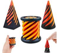 Cuackamily 3 PCS Impossible Cone, 3D Stampato Spiral Cone Fidget Toy, Impossibile Piramide Scultura Passthrough Decorazioni per il Desktop Giocattolo di sollievo da stress bambini regalo adulti