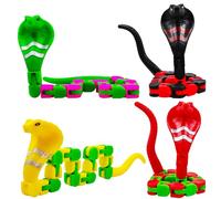 Cuackamily 4 Pezzi 18 Link Stravaganti Tracce Snap and Click Fidget Giocattoli, Fidget Giocattoli Sensoriali per Anti-Stress, Regalo per feste Bomboniere feste per Bambini Adulti(Colore casuale)