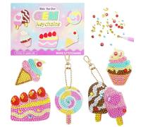 Cuackamily 5D DIY Pittura Diamante Portachiavi, Set Artigianato Diamond Painting Diamond Art Keychain Bambina, Kit Lavoretti Creativi per Bambini 6 7 8 9 10 11 12 Anni Christmas Compleanno Regalo