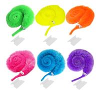 Cuackamily 6PCS Vermi Soffici, Vermi Magici, Vermi Colorati Fuzzy Worm Magic Worm Trucchi di Magia Festa di Carnevale Favorisce Giocattoli per Bambini Adulti Giochi, Gatti Giocattoli (Colore Casuale)