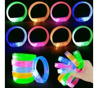 Cuackamily 8 pezzi LED Luminosi Fluorescenti Giocattoli Set braccialetti luminosi fluorescenti Braccialetti Fluo Festa Gadget Per compleanni Halloween Natale discoteca matrimoni feste decorazioni