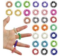 Cuackamily Anelli per Agopressione, 28 Pezzi - 14 Colori Acupressure Rings Spiky Sensory Finger Rings Set, Massaggio con Le Dita Anelli per Massaggio Agopressione Sollievo dallo Stress Rilassamento