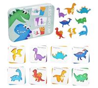 Cuackamily Puzzle Legno, Puzzle legno di Animali Dinosauri Giocattoli Bambini 1 2 3+ Anni, Memory Animal Babies Giocattoli Educativi Montessori, Giocattoli Regalo Compleanno bambino e bambina