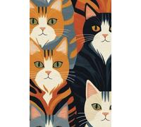 Cuaderno 5.5 x 8.5 pulgadas, lindo cuaderno para mujeres y hombres, cuaderno de tapa dura para trabajo y toma de notas, 130 páginas para escribir, gatos