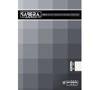 Cuaderno A4 Cuadriculado 5x5 Sin Anillas: 100 Hojas Foliadas Marca SABERA. Tapa Blanda: Libreta Grapada con 5 Técnicas de Estudio Para Estudiantes - Organizado con un Índice