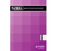 Cuaderno A4 Cuadriculado 5x5 Sin Espiral: 100 Hojas Foliadas Marca SABERA Tapa Blanda: Libreta Grapada con 5 Técnicas de Estudio Para Estudiantes - Organizado con un Índice