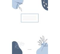 Cuaderno Aesthetic - Cactus Canva: Cuaderno tamaño A5 con interlineado a rayas, 100 páginas de 70 g/m², cubierta azul aesthetic