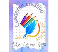 Cuaderno creativo con puntos. Dibujo-Caligrafía-Notas: Libreta A4 tapa dura punteada para diseños creativos. Cuadriculas de puntos 5x5 mm, resaltados cada 10 mm. Recomendado para adultos.